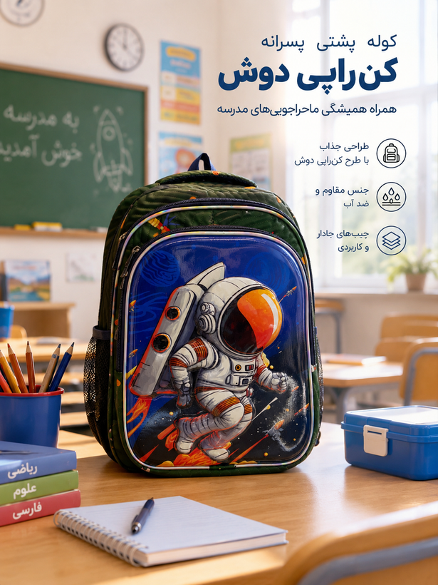 کوله فضانورد مدرسه ایی برند هپی تایم